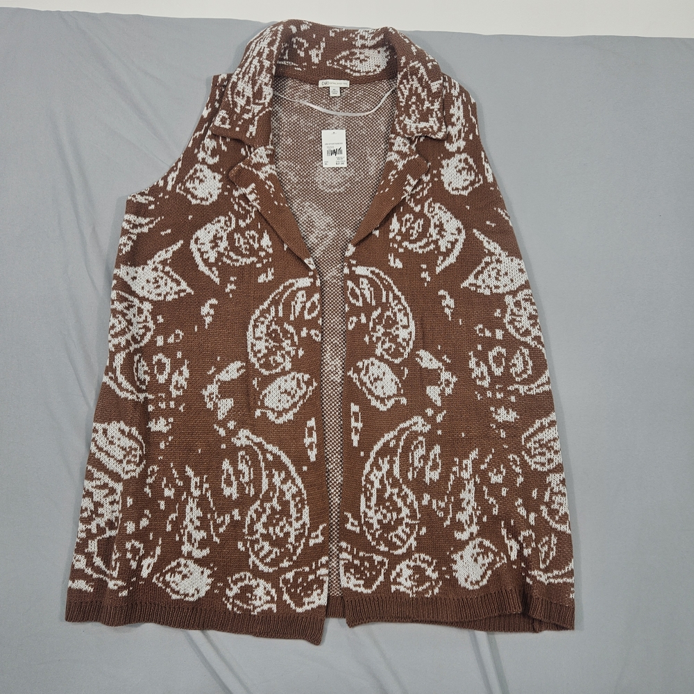 Cato Brown and White Patterned Vest